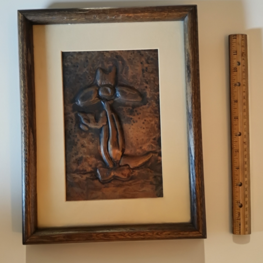 ✨ MCM Brutalist Copper Relief Art - Whimsical Fox - Restored & Gallery Ready - Picture 2 of 6